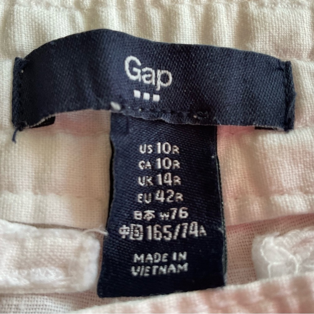 GAP White Drawstring linen blend pants - Women’s Relaxed Straight Leg - Picture 6 of 8